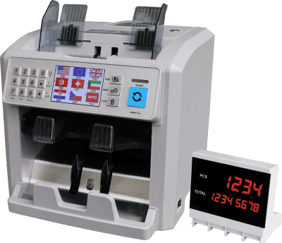 CCE 6400 banknote counter with external display